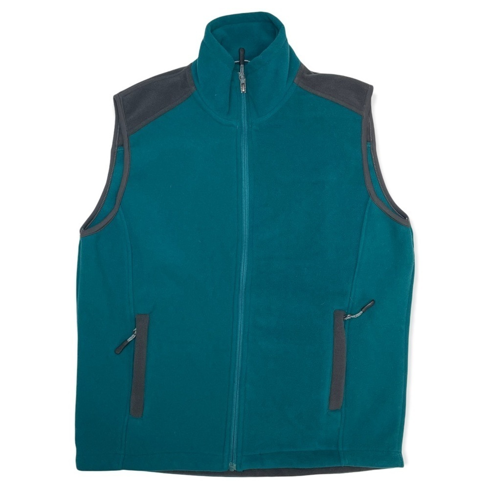 10,000 ft Above Sea Level Womans‎ Fleece Green Blue Grey Full Zip Pocket Vest